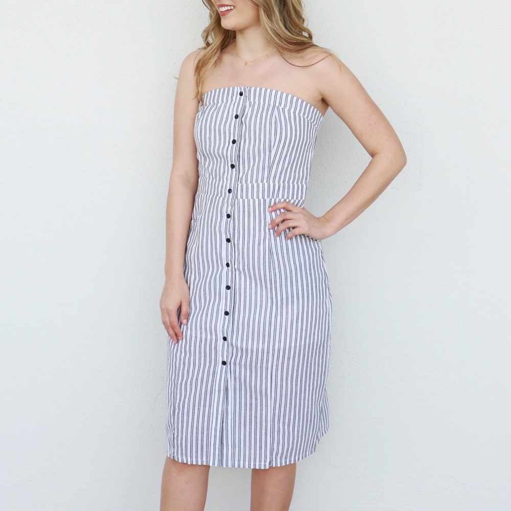 striped midi dress